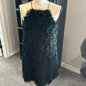 Strappy cocktail dress with shimmering layers